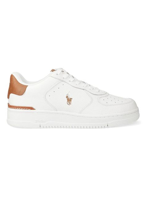Scarpe Polo Ralph Lauren Masters Court Bianco Marrone Uomo RALPH LAUREN | Sneakers | 809923071-002